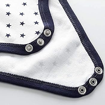 Chamie Baby Bodysuit Katoenen Vesten met korte mouwen voor pasgeborenen, 5-pack pak uit één stuk voor jongens en meisjes 0-12 maanden., Blauw, 0-3 maanden