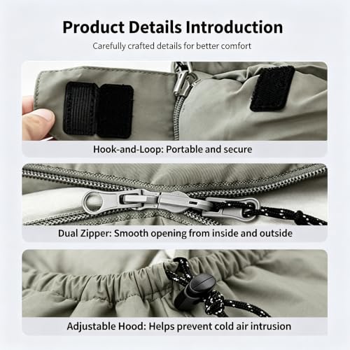 Bolsa de dormir tipo sobre conectable y lavable para 3 estaciones, ideal para camping y descanso en oficina miniatura 4