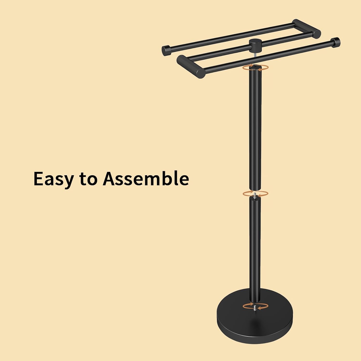 YUMORE Freestanding Towel Rack Floor Tall Bath Towel Holder, Big Modern Towel Drying Holder Stand
