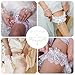 MAGICLULU 2pcs Bridal Rhinestone Garter Set, White Lace Stretch Fashion Leg Bands with Pendant, Elastic Wedding Accessories for Bride Thighs 45-60cm