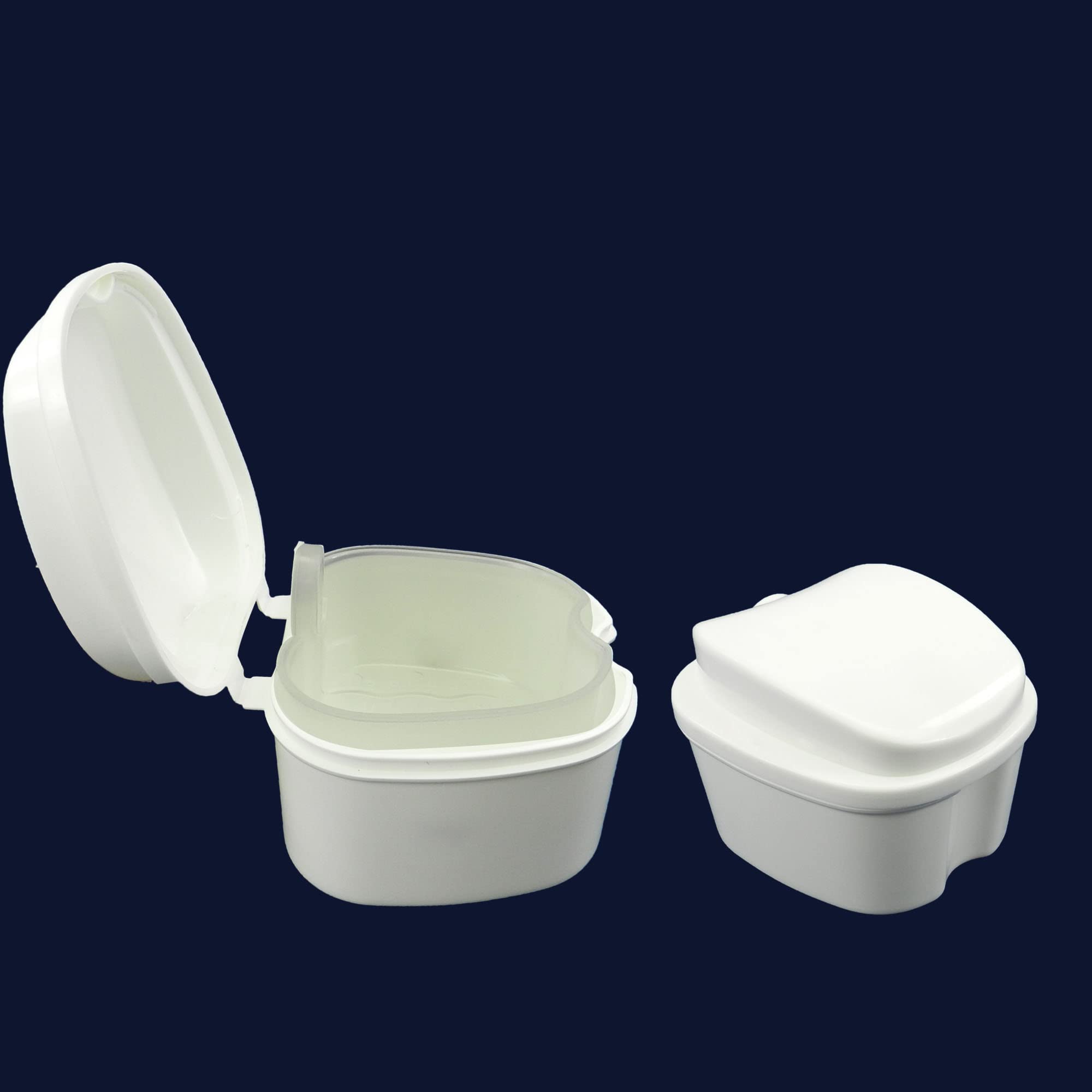 Dentosmile Denture Box in White Color - Dental Orthodontic Retainer Case | Teeth Storage Box, Denture Storage Case Fake Tooth Holder with Strainer (2) 1