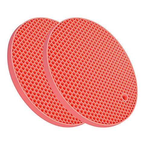 Silicone Pot Holders Premium Trivets Mat Hot Pads for Table Countertop Trivet for Hot Dishes Non-Slip & Heat Resistant Modern Kitchen Trivets for Hot Pots and Pans Christmas Décor(pink) Cover
