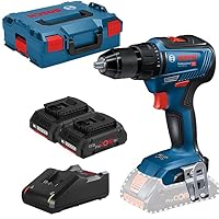 Bosch Professional 18V System Akku Bohrschrauber GSR 18V-55 (max. Drehmoment 55 Nm, 1.800 min⁻¹, inkl. 2x Akku ProCORE18V 4.0Ah, Schnellladegerät GAL 18V-40, Einlage, L-BOXX) – Ansicht 1
