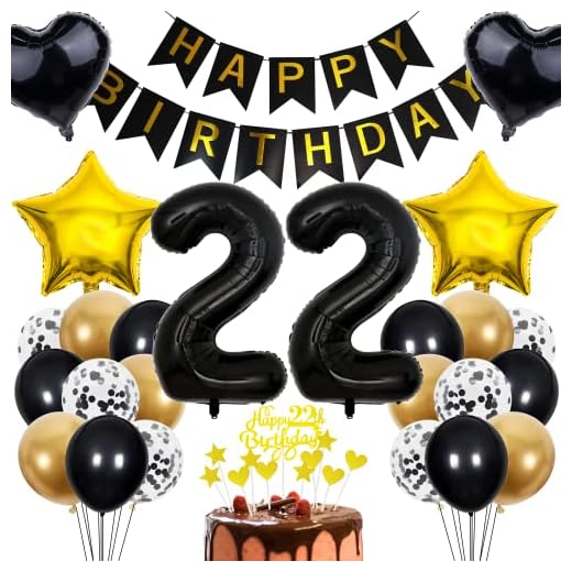 Decoración 22 cumpleaños Niño Pastel Decoración 22 cumpleaños Niña Niño Decoración Regalo para 22 cumpleaños Niño Oro rosa Cumpleaños 22 Niño 22 años Cumpleaños Decoración Globo 22 cumpleaños 22 años