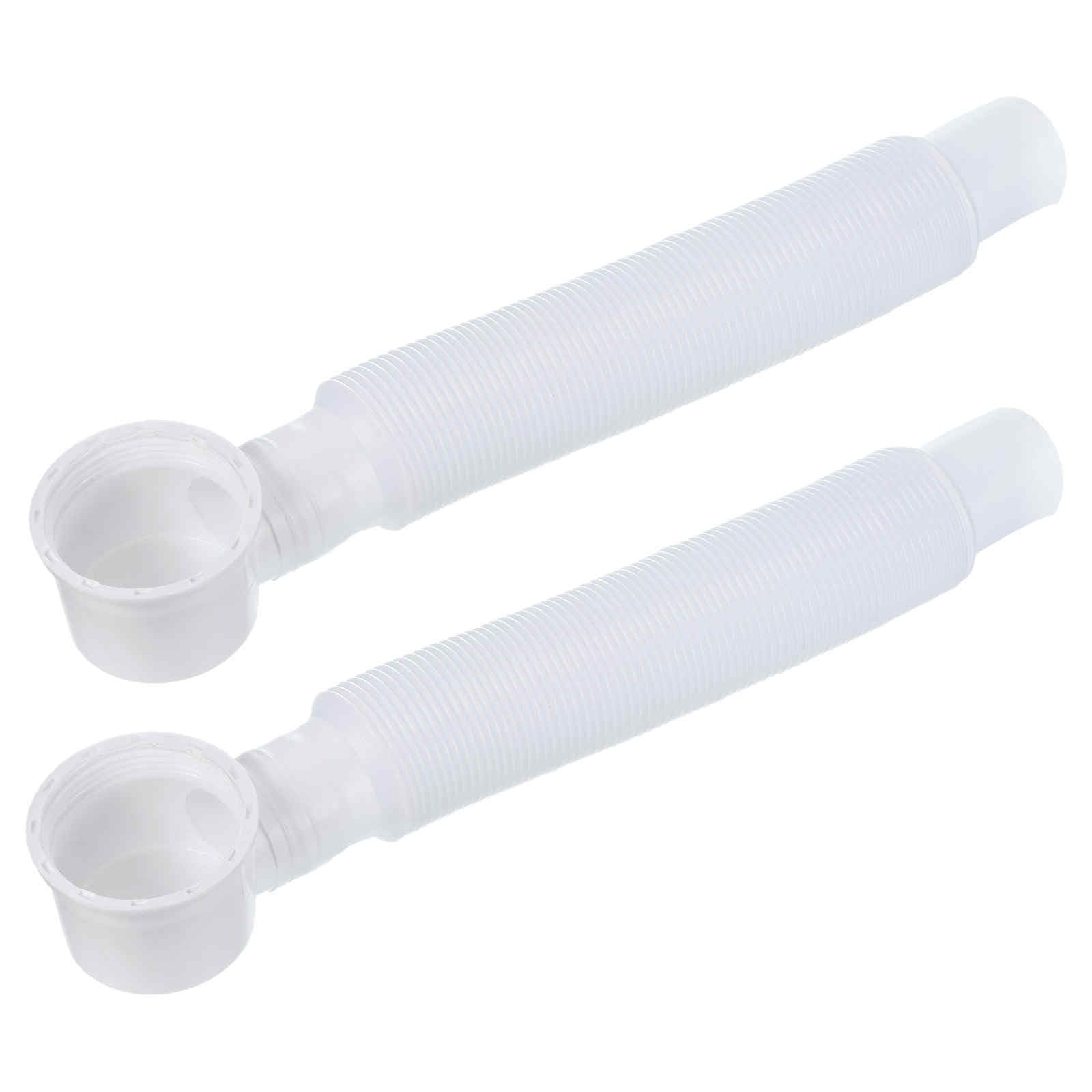Tuyau de vidange de baignoire flexible blanc MECCANIXITY 28 cm lot de 2