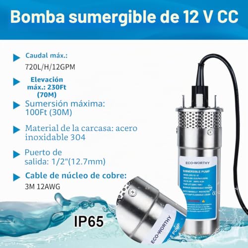 Miniatura 2 de Sistema De Bomba De Agua De Placa Doble De 2 120w 240w Bomba De Agua Naranja 12v