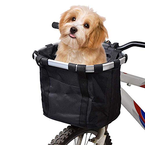 HAAMIIQII Bike Basket, Small Pet Cat Dog Folding Carrier Front Bicycle Handlebar Basket Detachable Removable Cycling Bag… - Image 8