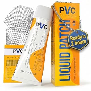 PVC Stitch Heavy Duty Repair Kit for Air Mattresses, Waterbeds, Hot Tubs, Above-Ground Pools, Bouncy Houses, Air Mats, PVC Pipes & Hoses, Punching Bags, and Much More (+ Reinforcing Mesh Cord)