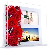 プリザーブドフラワー 写真立て バラ 還暦祝い 赤 薔薇 ローズ プレゼント 女性 男性 退職祝 還暦 枯れない 花 人気 誕生日プレゼント お祝い プリザードフラワー
