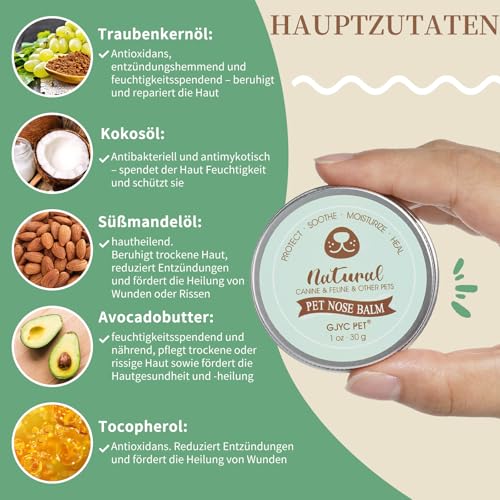 1 oz Pflanzlicher Nasenbalsam für Hunde - Natürliche Linderung und Feuchtigkeit für trockene, rissige Nasen