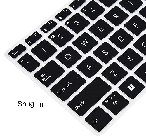 Image of Saco Silicone Skin Keyboard Protector Cover Compatible for Honor MagicBook X14 Pro 2024 | Honor MagicBook X14 2023 14 Inch Laptop with Fingerprint Cut - Black