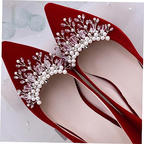Clips à chaussures en perles d'imitation et strass accessoires chics de mariage - 5
