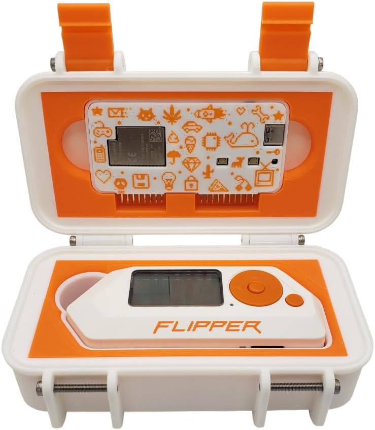 Flipper Zero Box Art Case with WiFi Devboard Adapter - Strong Pelican Style 3D Printed Box with Fitted Adapters