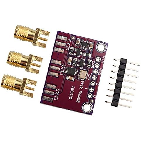 HALJIA CJMCU-5351 Si5351A Si5351 I2C 25 MHz Controller Clock Signal Generator Breakout Board 8 KHz bis 160 MHz 3-5 VDC Kompatibel mit Arduino IDE Cover