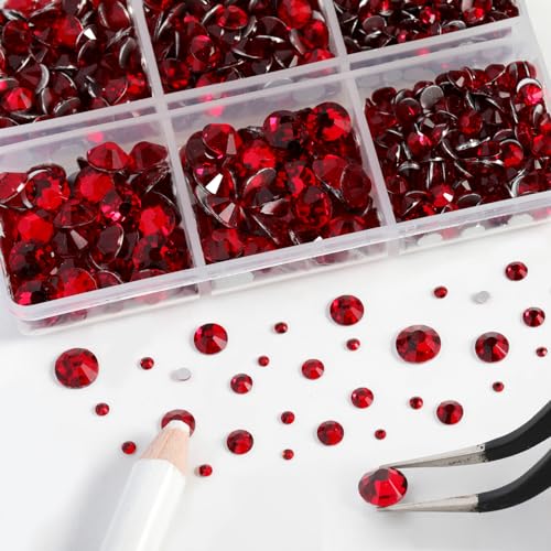 Image of Beadsland Flatback Rhinestones, Siam, 8300pcs Mixed 10 Sizes