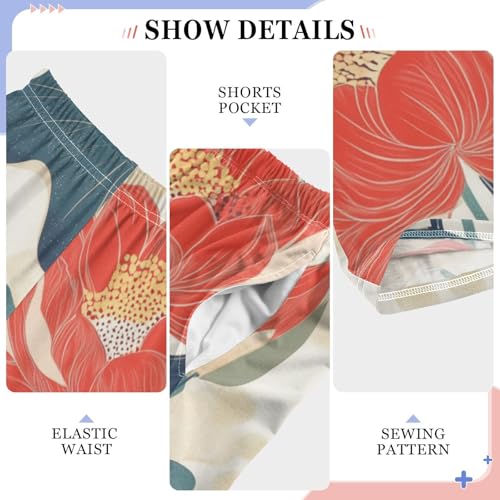 ZZXXB Lotus Flower Boys Long Pants Soft Trousers Elastic Waist Kids Lounge Bottoms with Pockets S-XL4