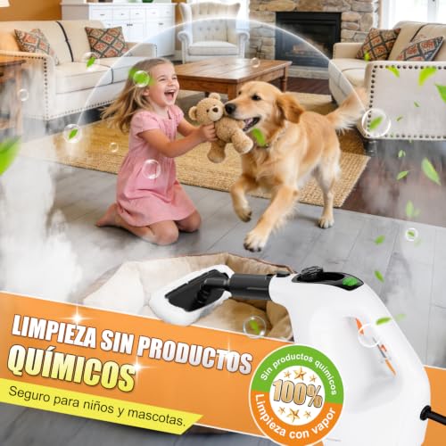 Miniatura 4 de Muvano Limpiador A Vapor Portátil, Vaporeta De Mano Con Calentamiento Instantáneo En 10s, Tanque Visible De 450ml, Limpiador A Vapor Multiusos Para Cocina, Baño, Azulejos, Lechada Y Tapicería