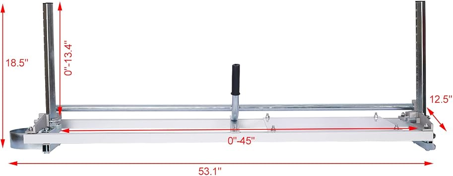 Portable Chainsaw Mill 14-48 4 Size Aluminum Steel Portable Saw Mill Planking Milling Bar