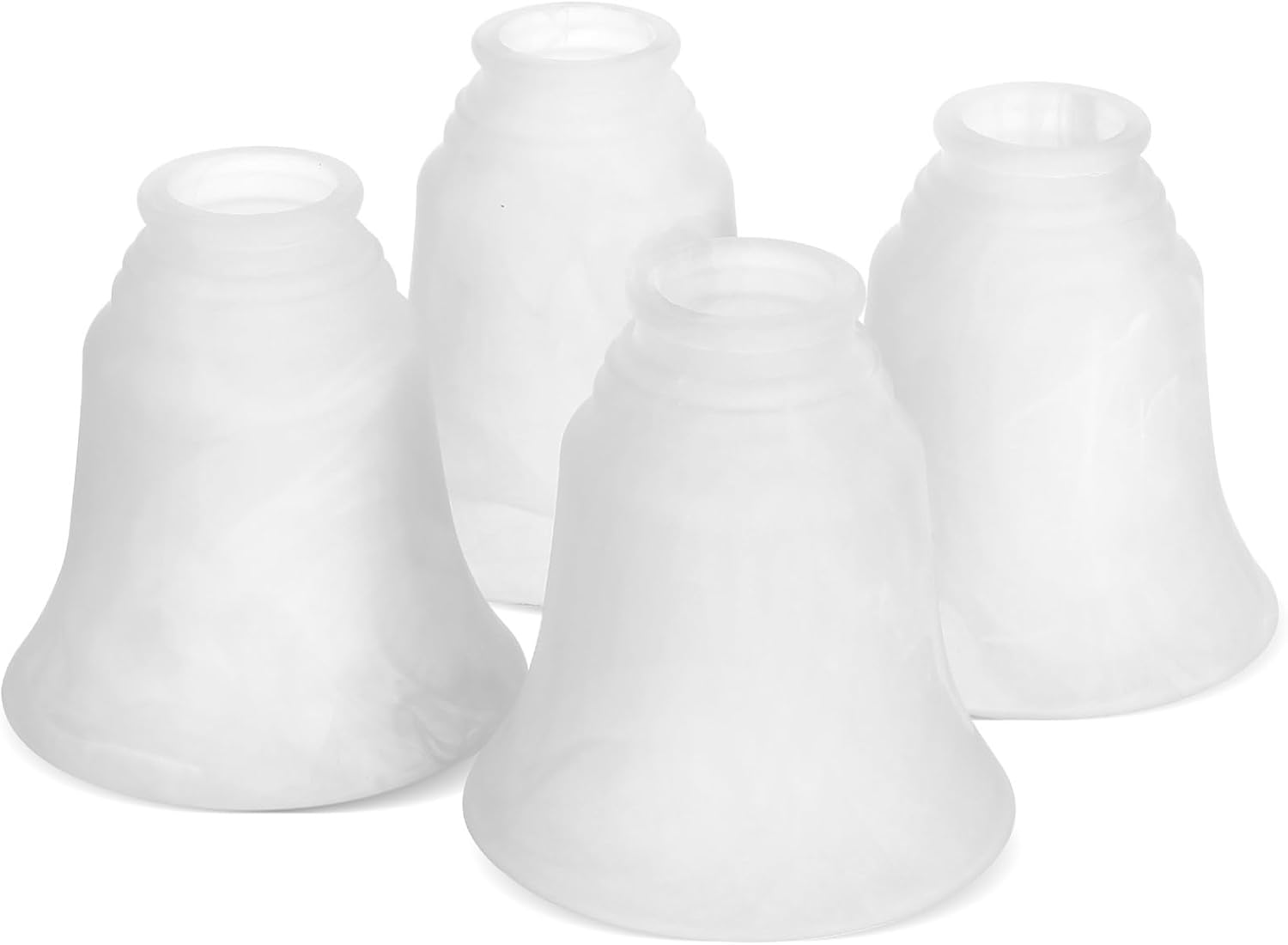 4pcs Frosted Glass Lamp Shades Elegant Hanging Ceiling Covers Replacement for Light Fixtures Soft Ambiance Easy Clean