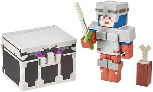 Miniatura 3 de Mattel Minecraft - Cofre de batalla de mazmorras con figura, arma y accesorios, juguete de acción y aventura basado en videojuegos, para contar