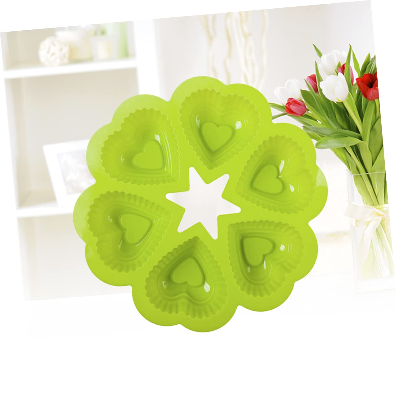 TOPBATHY 3 Pezzi 6 Cuori in Silicone Per Decorare Torte E Dolci Al Cioccolato