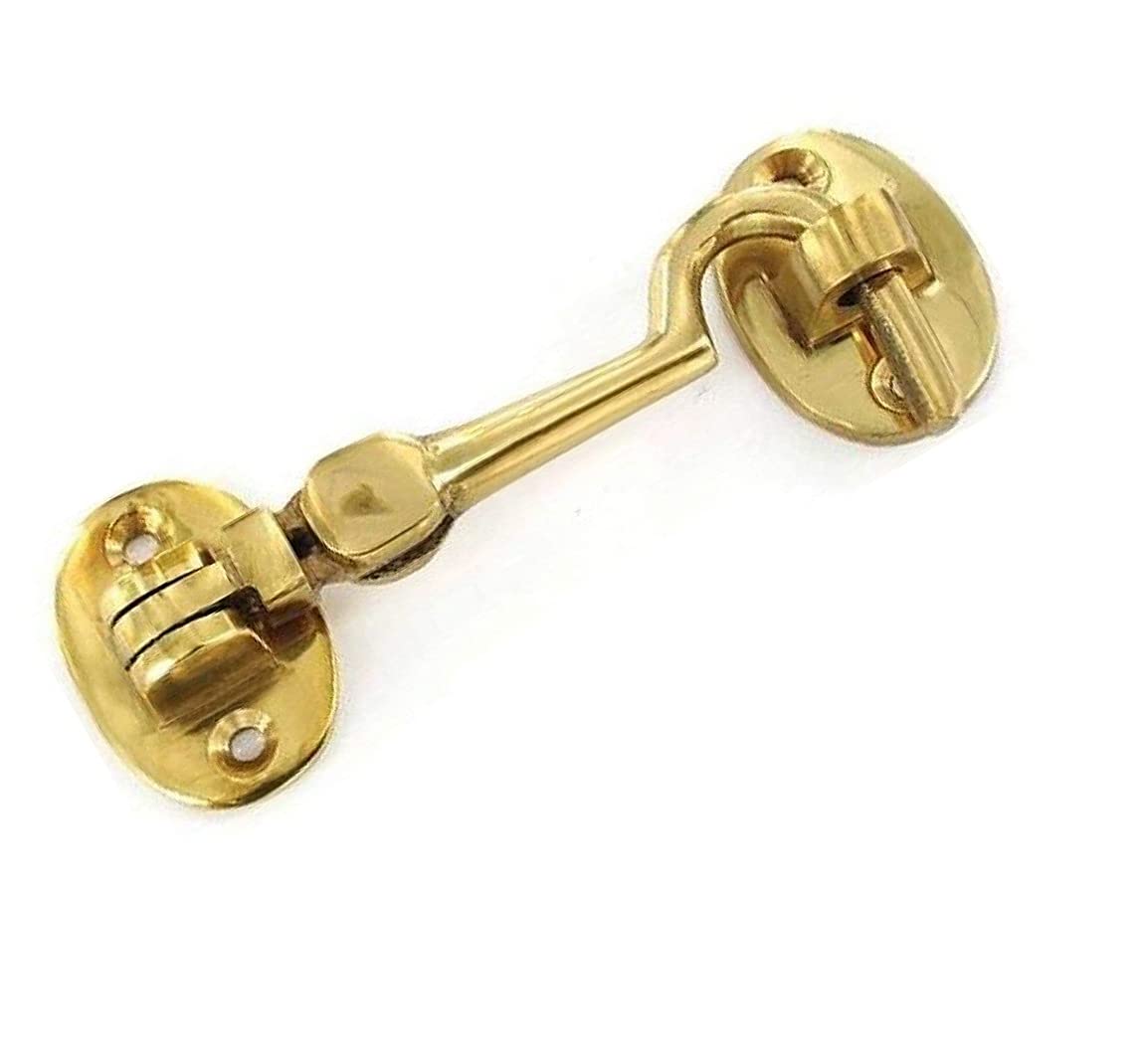 SISI UK® Brass Cabin Hooks, Premium Quality, Latch Hooks (3'' (75mm)), Gold - Image 2