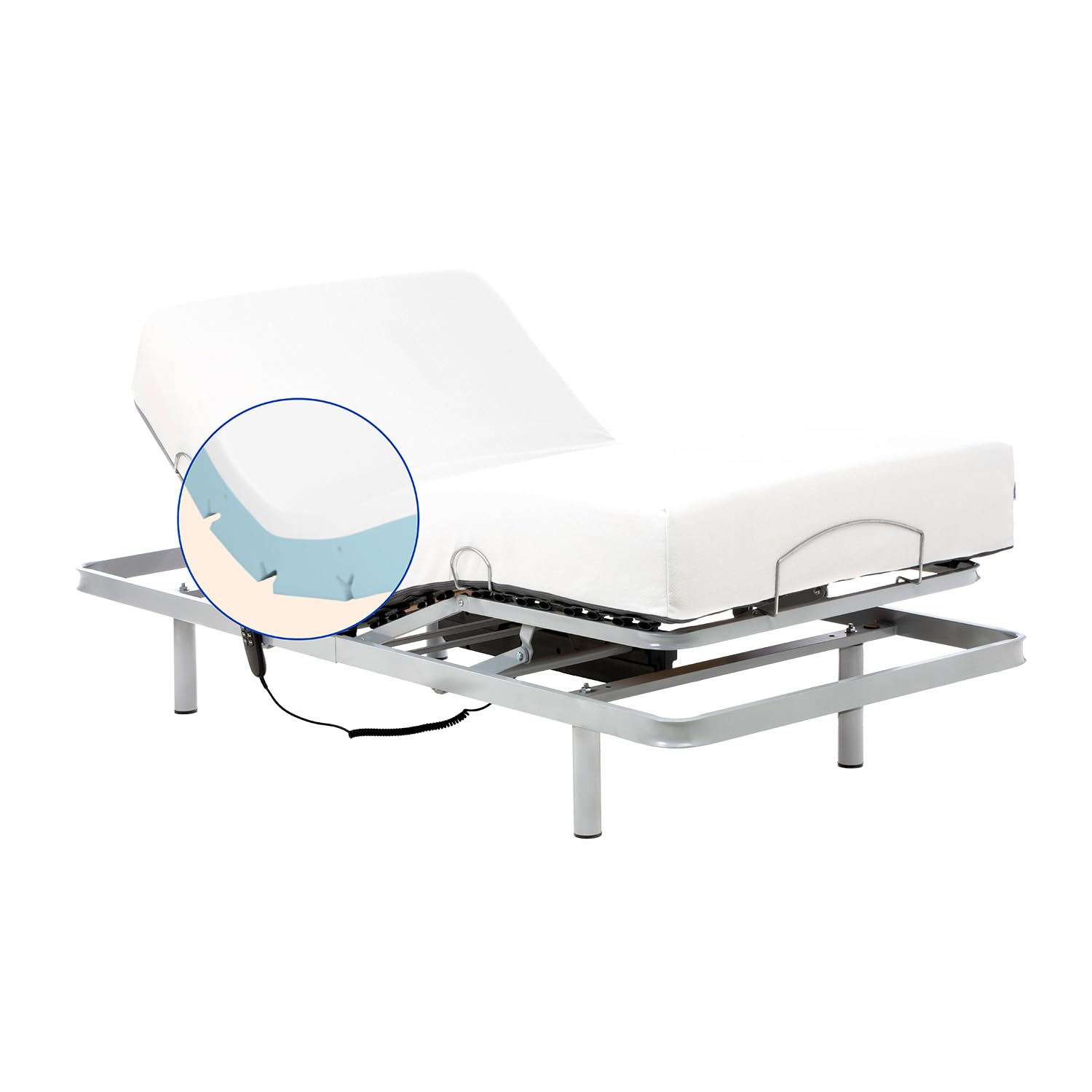 Geriafy – Letto Elettrico Rinforzato con Materasso in Memory Foam da 20 cm Tencel | Tessuto Fresco e Morbido (80x190 cm)