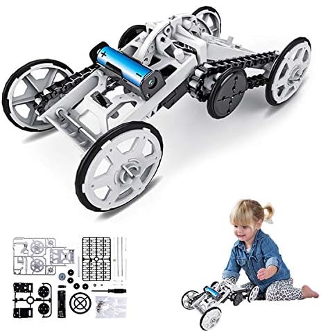 WomToy 4WD Car Toy Assembly Kit, Four-Wheel Drive DIY Climbing Vehicle Electric Off-Road Car Circuit Building Projects for Kids & Teens,Christmas Gifts for Kids Ages 8-12 Years Old