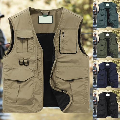 Chaleco de pesca para hombre transpirable con multibolsillos ajustable para verano 2