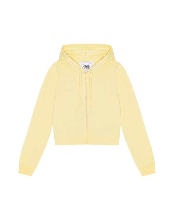 Organic Basics Women's Weekend Crop Zip-Up Hoodie Sweatshirt, Light Lemon, XX-Large by Organic Basics - Used condition - Image 3