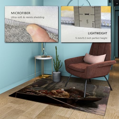 Tapis de style cour lavable pour eviter les taches persistantes dans le salon - 5
