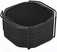 Vista 24 de UMIRRO Posavasos absorbentes para bebidas, posavasos de copa de silicona genial con inserto de fieltro para decoración moderna de mesa de café