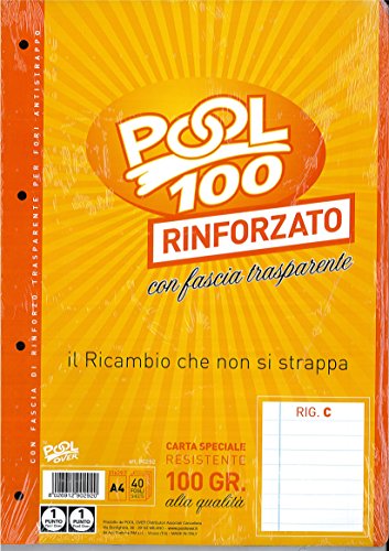 Blocco Fogli A Buchi Ricambio Maxi Rinforzati Righe Con Margine 100 Gr.