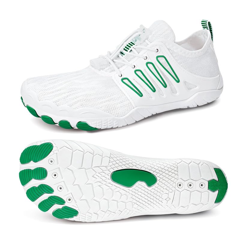 Image of Hike Barefoot Water Shoes for Women Men Footwear, Quick Dry Wide Toe Box Pro Beach Swim Athletic Sports Shoes, Non-Slip Lightweight Aqua Shoe for Pool Hiking Walking Kayaking Diving Surfing