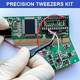 9Pcs Precision Tweezers Set, Anti-Static Stainless Steel Tweezer, Precision ESD Tweezer, Tweezers for Electronic Device Repair, Electronics & Jewelry Crafting - Image 3