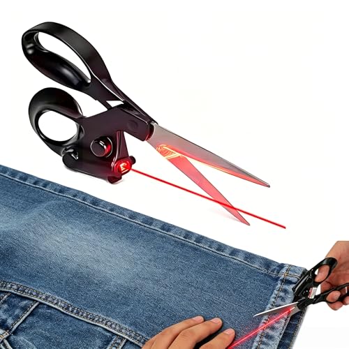 Professional Laser Guided Scissors for Fabric Cutting, Cuts Straight Fast