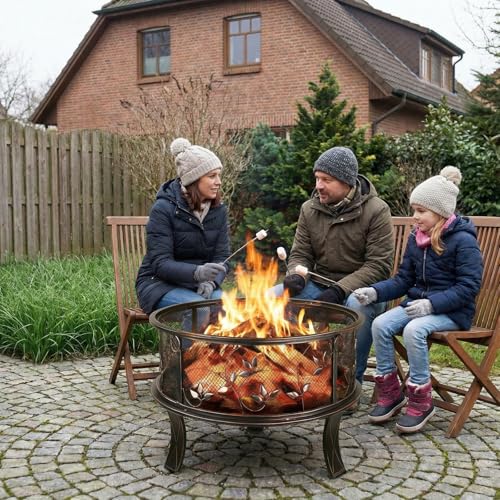 Feuerschale mit Funkenschutz von Tlgreen für Garten und Camping