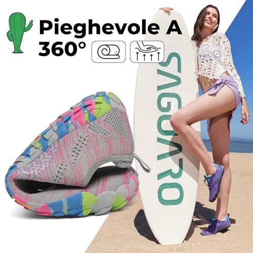 Miniatura 6 de SAGUARO Barefoot Zapatillas Minimalista Ligera Zapatillas de Trail Running para Zero Drop Soles, Gr.36-48
