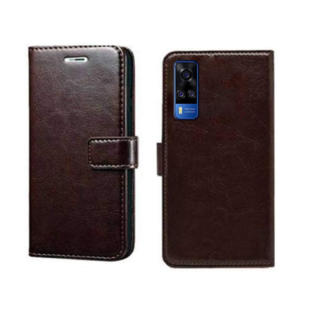Inktree Vivo Y51A Flip Case | Premium Leather Finish | with Card Pockets | Wallet Stand |Complete Protection Flip Cover for Vivo Y51A - Coffee (B08XB8PZ2Z) Amazon Price History, Amazon Price Tracker
