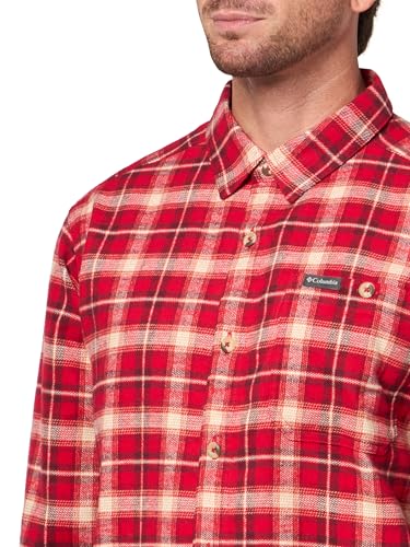 Columbia Mens Pitchstone Heavyweight Flannel II, Mountain Red Railway Tartan, X-Small - image 3