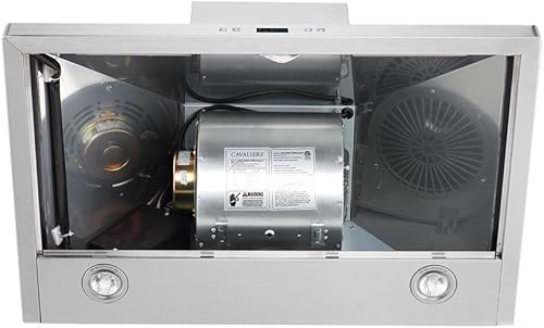 Miniatura 5 de CAVALIERE Campana extractora digital convertible de 30 pulgadas con conductos y sin conductos, kit incluido, 6 velocidades, con acero inoxidable 201