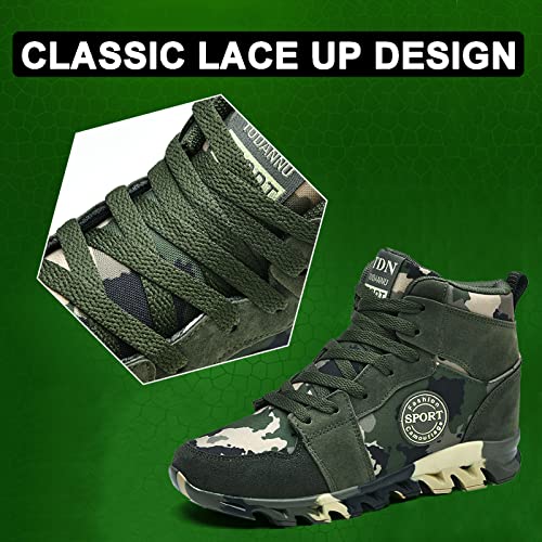 CERYTHRINA Womens Hidden Wedge Sneakers Camouflage Military Platform Shoes Lace-up Casual Elevation Fashion Sneakers4