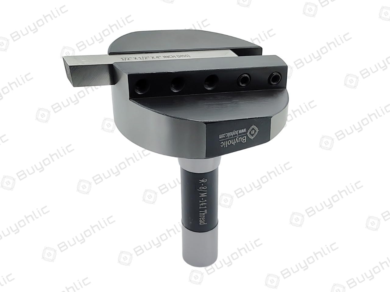 Buyohlic Large Head Size 4" Inch/ 100 mm Diameter Fly Cutter ((R8 Shank (7/16" UNF Drawbar) W/HSS +Indexable Bit))