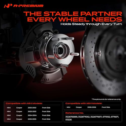 A-Premium 2 x Front Wheel Bearing and Hub Assembly Compatible with Mini Cooper 2002 2003 2004 2005 2006 by A-Premium - Used condition - Image 2