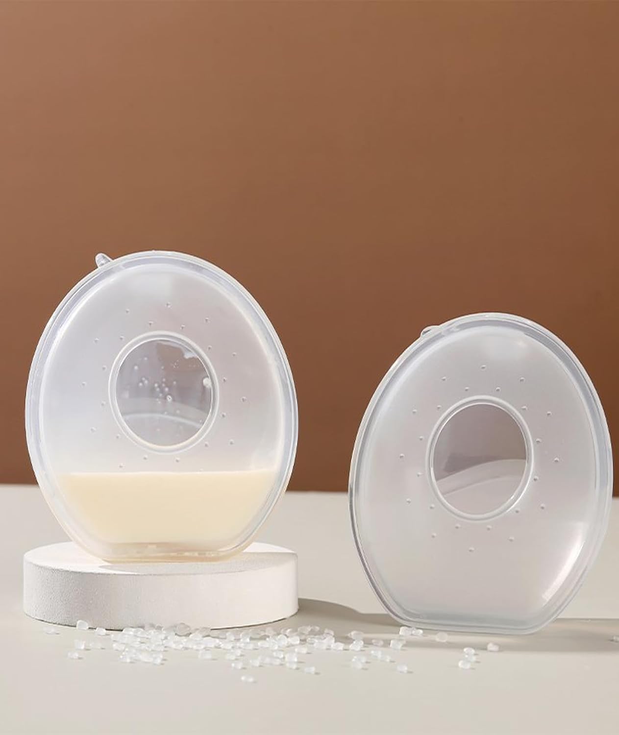 2PCS Silicone Breast Milk Collector for Breastfeeding Moms, Leak-Proof Breast Pads for Leaking Milk, 60ml Reusable Breast Milk Storage Cups, Discreet Nursing Solution, Wearable Milk Catcher for New Mothers-image-11
