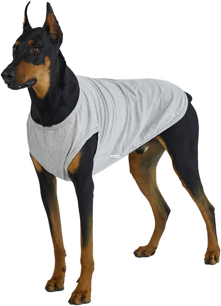 Dog Sleeveless Tank Top Cotton Shirts for Dogs Plain Sleeveless T-Shirts Soft Breathable Cool Dog Shirt pet Clothes (5X-Large, Gray)