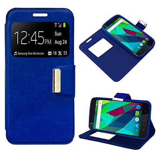MB ACCESORIOS Funda Tapa Libro Azul para ZTE Blade A310 - Interior. Silicona