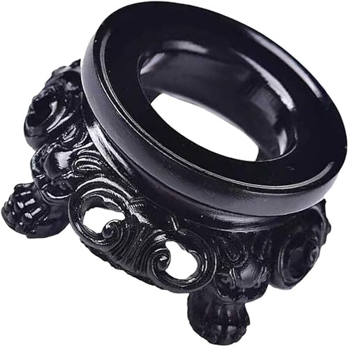 Miniatura 3 de PATKAW Soporte de esfera de madera para esfera de cristal de 1.3 x 1.3 in, placa de exhibición redonda para esferas de cristal Soporte de bola de