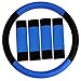 FH Group FH2033BLUE Steering Wheel Cover (Modernistic and Seat Belt Pads Combo Set Blue)