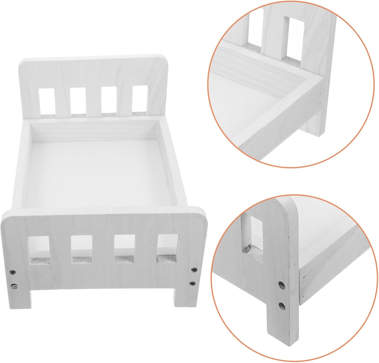 Newborn Photography Props Rustic Mini Doll Bed Creative Display for Photoshoots Design for Photo Props for Newborn and Birthday Sessions